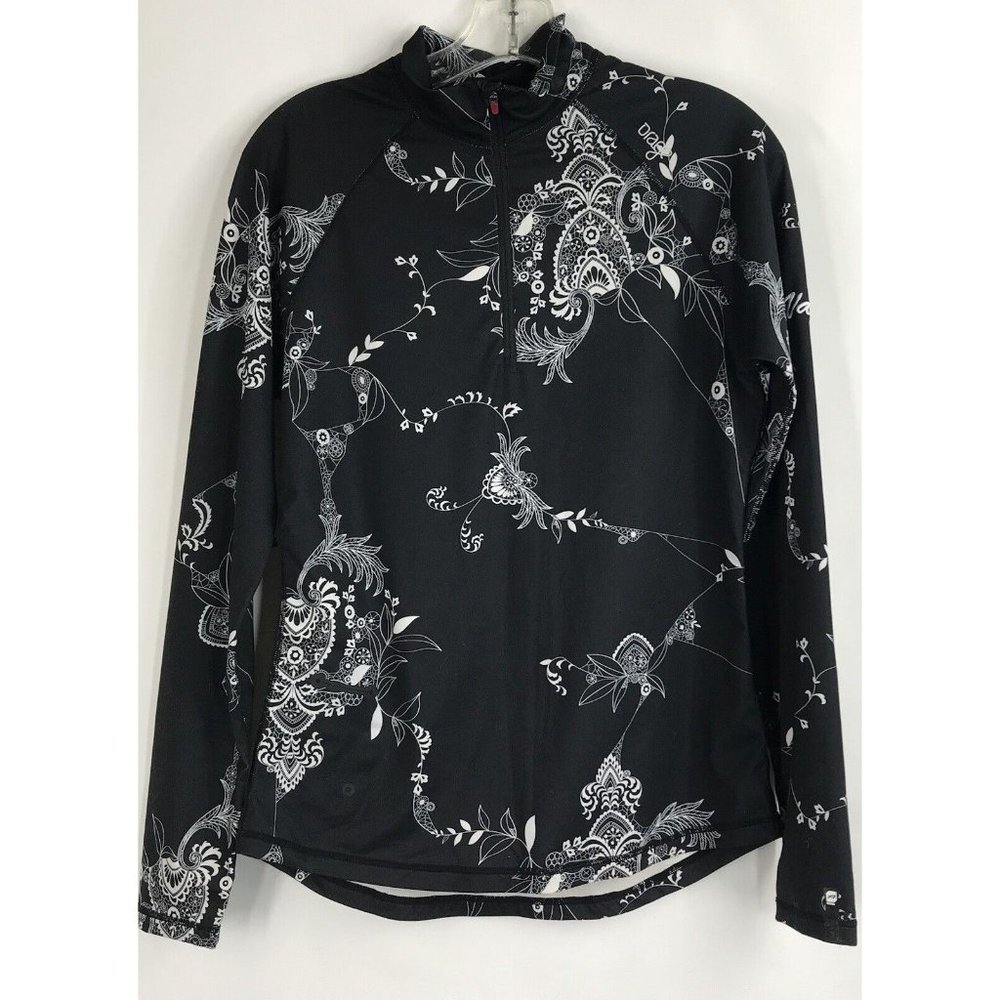 Orage Womens Athletic Pullover Size Medium Black White‎ Vail Colorado Floral
